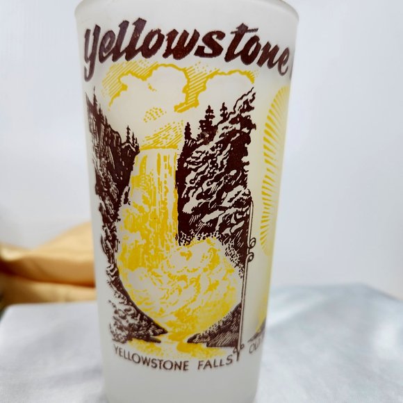 Dining Antique Souvenir Drinking Glass Yellowstone National Park Collectors Glass Poshmark